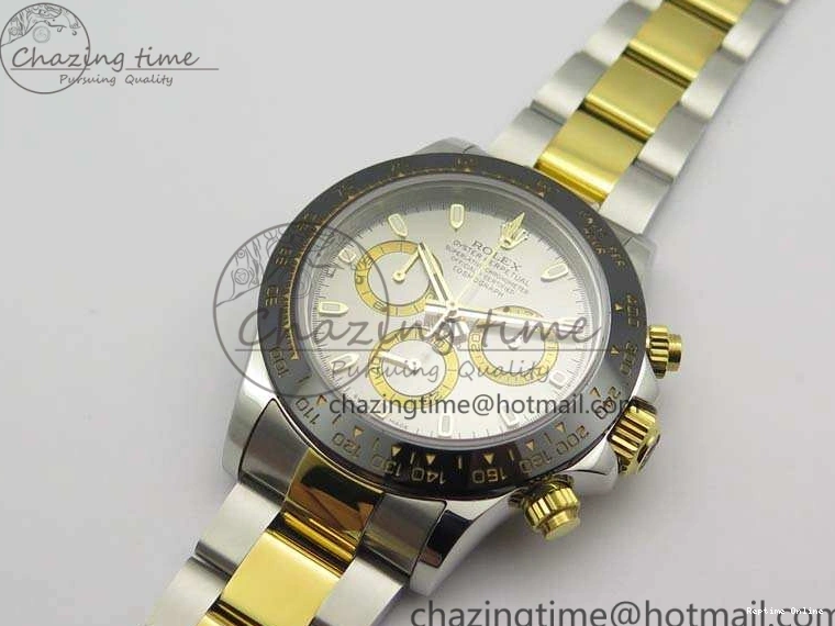 0402 WellDesigned Daytona SS YG Ceramic Bezel JH Best Edition Sliver Gray Dial On SS YG Bracelet A 3532